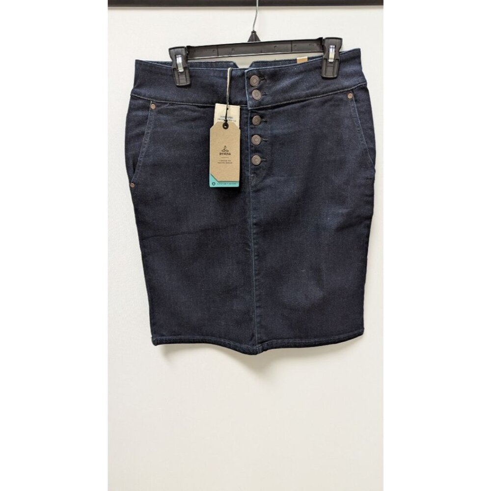 Prana Dark Rinse Wash Aubrey Denim Skirt
